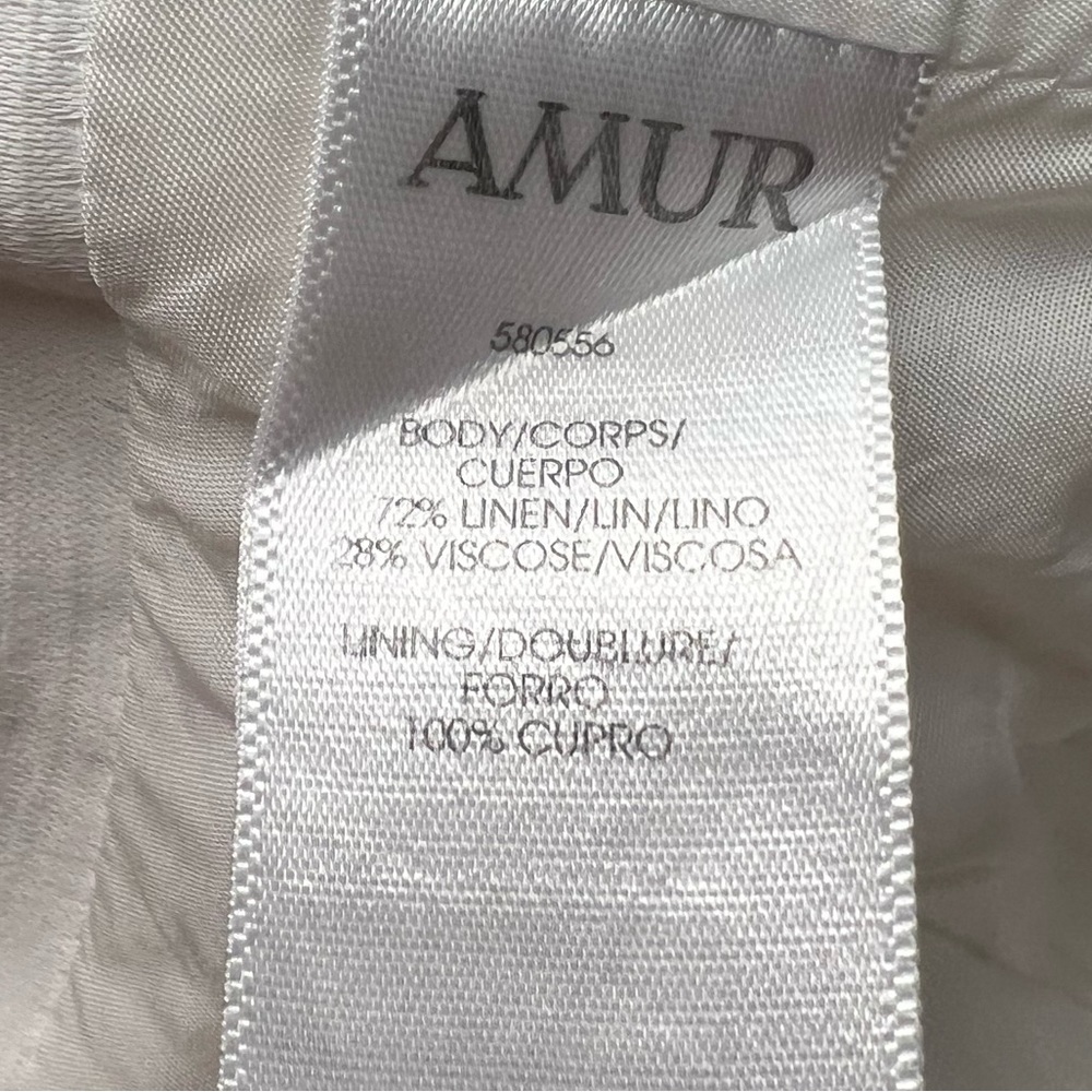 AMUR Linen/Viscose Blend White Halter Top, Back Zip, Size Small - Picture 5 of 5